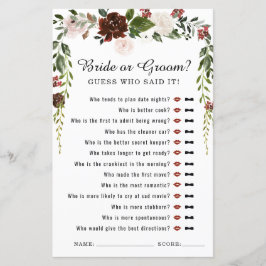 ラスティック フローラル | ボヘミアンビューティー ブライダルシャワー ゲーム