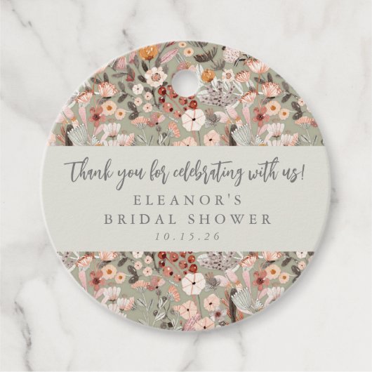 ラスティック フローラル ボヘミアンブライダルシャワー オーダーメイド サンクス フェイバータグ (正面)