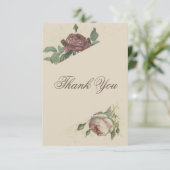 ラスティック フローラル モダン バーガンディ マルサラ ゴールド ウェディング サンキューカード (スタンド正面)