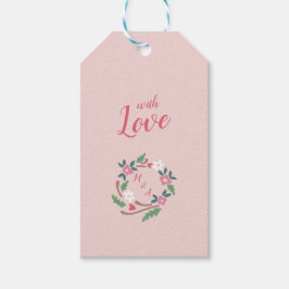 ラスティック フローラル リース モノグラム ギフトタグ