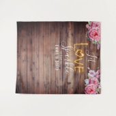 ラスティック フローラル レット ラブ スパークル ウェディング バックドロップ タペストリー (正面(横))