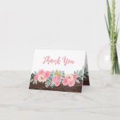 ラスティック フローラル 折りたとう式 サンクス カード (正面)