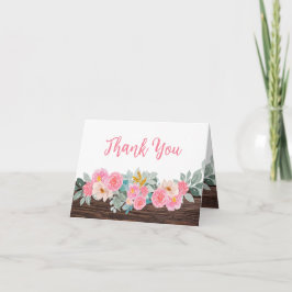 ラスティック フローラル 折りたとう式 サンクス カード