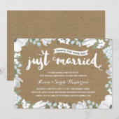 ラスティック フローラル 25周年 結婚記念日 パーティー 招待状 (正面/裏面)