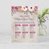 ラスティック ブライダルシャワー ゲーム 財布の中身は？ 招待状 (スタンド正面)