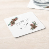 ラスティック ブライダル シャワー コースター | プライド & ピンコーン (アングル)