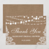 ラスティック ブライダル シャワー バルーン ライト レース サンクス サンキューカード (正面/裏面)