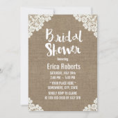 ラスティック ブライダル シャワー ヴィンテージ ホワイトレース バルーン, 招待状 (正面)