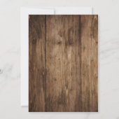 ラスティック ブラウン ウッド、スクロールワーク、タイポグラフィー ウェディング 招待状 (裏面)