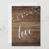 ラスティック ブラウン ウッド ライト 結婚式 披露宴 招待状 (裏面)