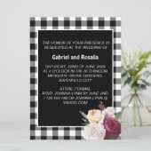 ラスティック ブラックアンドホワイト バッファローチェック ウェディング 招待状 (スタンド正面)