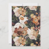 ラスティック ブラック ウッド オータム フローラル リース ウェディング 招待状 (裏面)