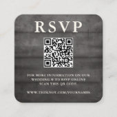 ラスティック ブラック ウッド RSVP QR コード 封入カード エンクロージャーカード (正面)