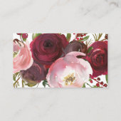 ラスティック ブラッシュ バーガンディ フラワー ウェディング アドバイスカード (裏面)