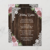 ラスティック ブラッシュ ピンク ウッドレース フラワーレース 封入カード エンクロージャーカード (正面/裏面)