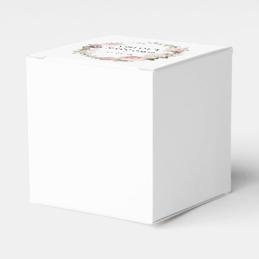 ラスティック ブラッシュ ピンク ローズ フローラル ブライダル シャワー フェイバーボックス (正面サイド)