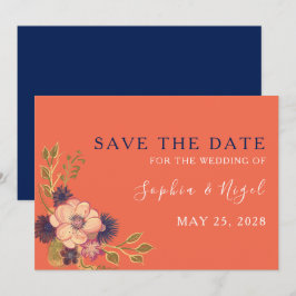 ラスティック ブラッシュ フラワー ウェディング セーブザデート