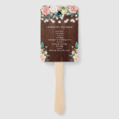 ラスティック ブルッシュ フローラル ストリング ライト ウェディング ハンドファン (裏面)