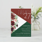 ラスティック ブルーム | カラー ブロック テラコッタとマルサラ 招待状 (スタンド正面)