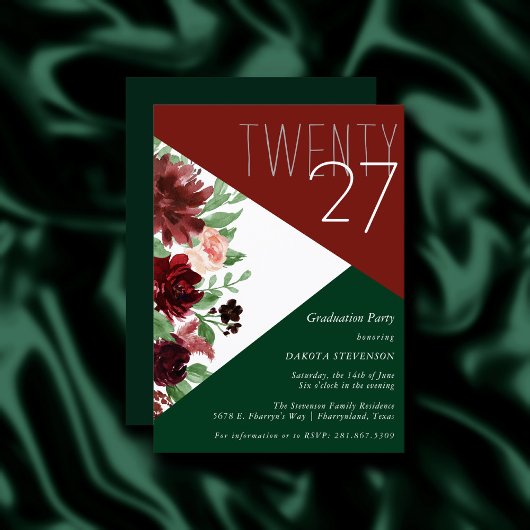 ラスティック ブルーム | カラー ブロック テラコッタとマルサラ 招待状