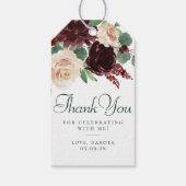 ラスティック ブルーム | テラコッタとマルサラのサンキュー ギフトタグ (裏面)