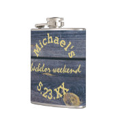 ラスティック ブルー ウッド | バチェラー ウィークエンド モノグラム フラスク (左)