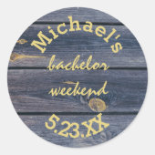 ラスティック ブルー ウッド | バチェラー ウィークエンド モノグラム ラウンドシール (正面)