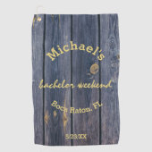 ラスティック ブルー ウッド | モノグラム バチェラー ウィークエンド ゴルフタオル (正面)