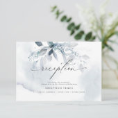 ラスティック ブルー フォリアージ ウォーターカラー レセプション 招待状 (スタンド正面)