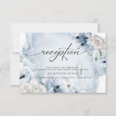 ラスティック ブルー フラワーの水彩 受付案内 招待状 (正面)