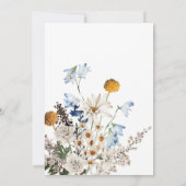 ラスティック ブルー ワイルドフラワー & デイジー ブライダル シャワー 招待状 (裏面)