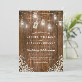 ラスティック ベイビーズ ブレス ジャムジャー ウィンター ウェディング 招待状 (スタンド正面)