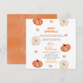 ラスティック ベイビー スプリンル ホワイト パンプキン ベイビー シャワー 招待状 (正面/裏面)