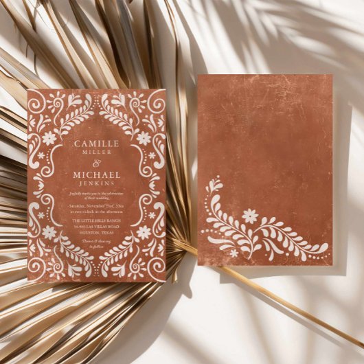 ラスティック ペペル ピカド メキシカン ウェディング 招待状