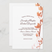 ラスティック ホワイト コットン ウェディング 招待状 (正面/裏面)