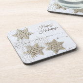ラスティック ホワイト スノフレーキ ハッピーホリデー コースター (左側)
