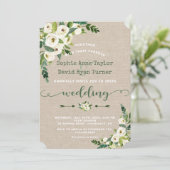 ラスティック ホワイト フラワーズ バルーン 手書き ウェディング 招待状 (スタンド正面)