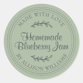 ラスティック ホームメイド ブルーベリー ジャム 缶詰 ラウレル グリーン ラウンドシール