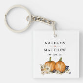 ラスティック ボタニカル オータム パンプキン フォール ウェディング キーホルダー (正面)