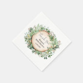 ラスティック ボタニカル グリーン ベビーシャワー ニュートラル スタンダードカクテルナプキン (角)