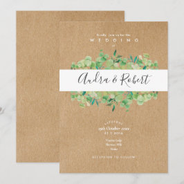 ラスティック ボタニカル グリー ネイチャー ユーカリ ウェディング 招待状