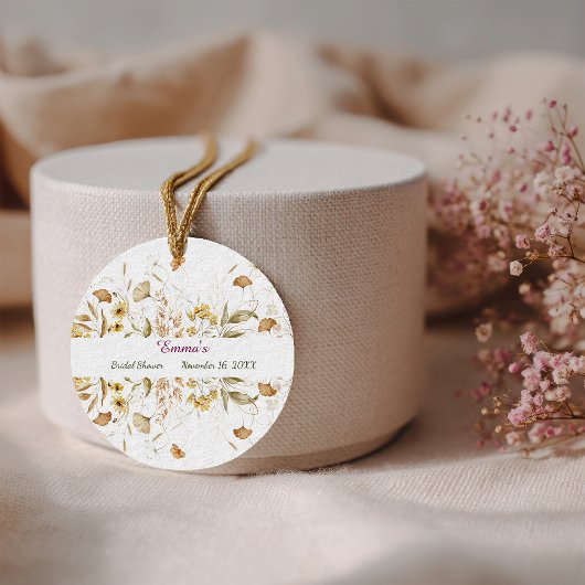 ラスティック ボタニカル ブライダル シャワー カスタマイズ フェイバータグ