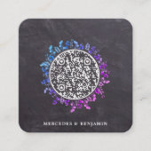 ラスティック ボタニカル ユーカリ QRコード ウェディング 招待 エンクロージャーカード (正面)