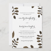 ラスティック ボタニカル リーフ ウェディング 招待状 (正面)