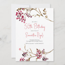 ラスティック・ボタニカル 50歳の誕生日パーティー招待状 招待状