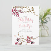 ラスティック・ボタニカル 50歳の誕生日パーティー招待状 招待状 (スタンド正面)