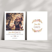 ラスティック ボヘミアンフラワー フォト ウェディング アーストーン セーブザデート