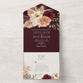 ラスティック ボヘミアンブルグンディー オールインワン招待状 (内側)