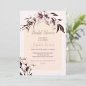 ラスティック ボヘミアンホワイト＆クリーム フラワーブライダルシャワー 招待状 (スタンド正面)