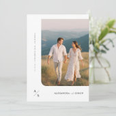 ラスティック・ボヘミアン・ミニマリスト結婚式 招待状 (スタンド正面)